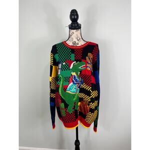 Men's Holiday Time T-Rex Sequined Ugly Sweater